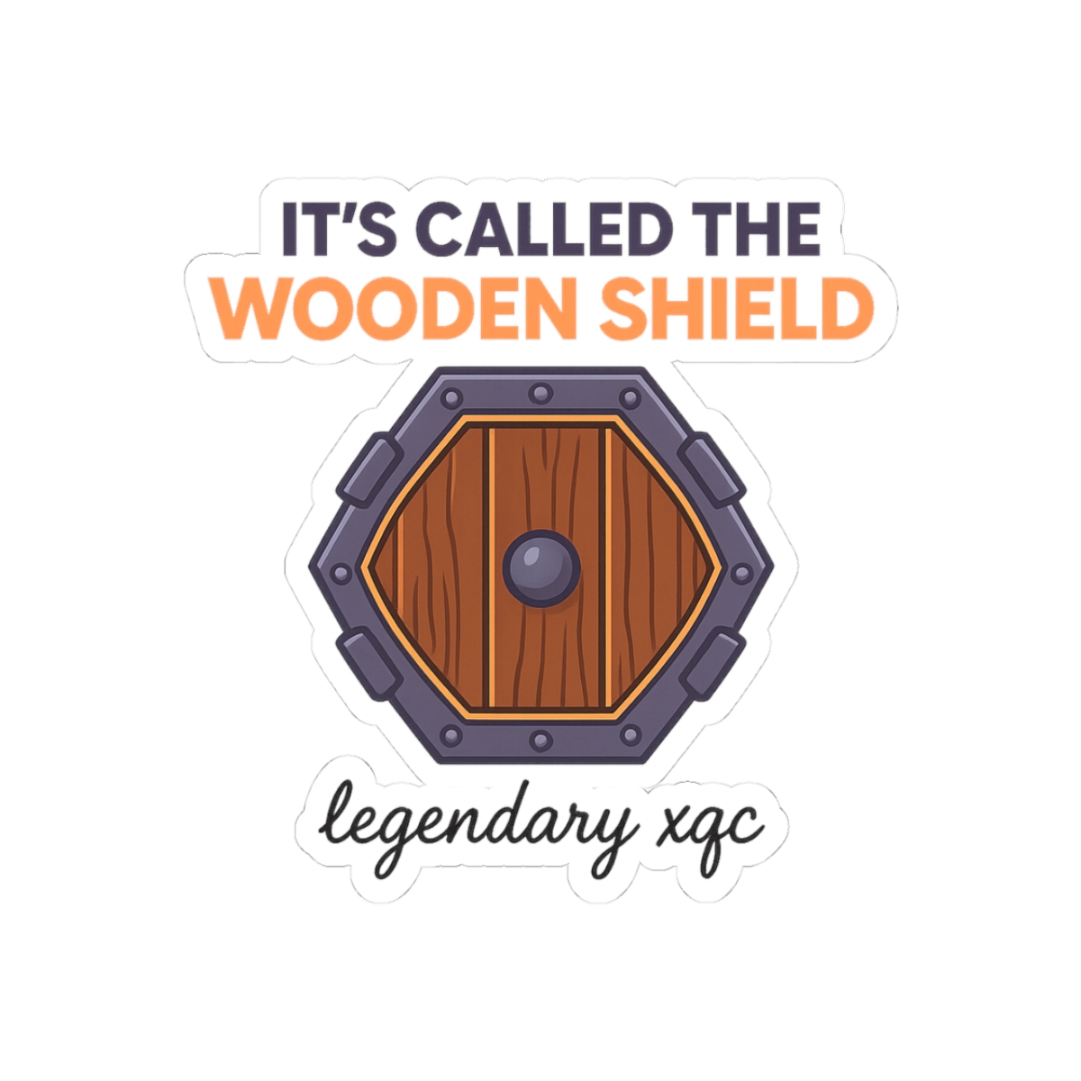 xQc Wooden Shield Gaming Sticker