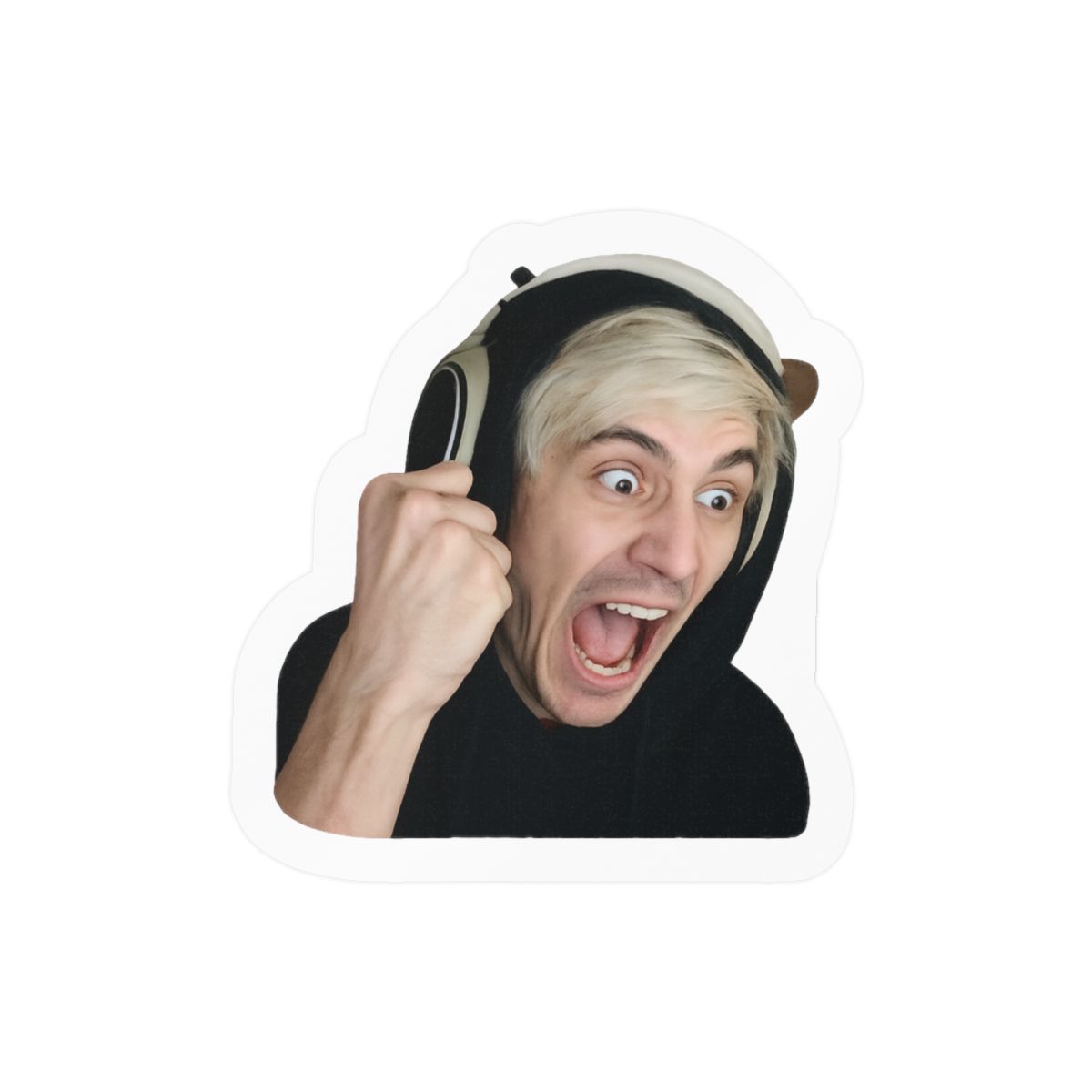 XQc PogChamp Emote Sticker | Funny Gaming Vinyl Decal