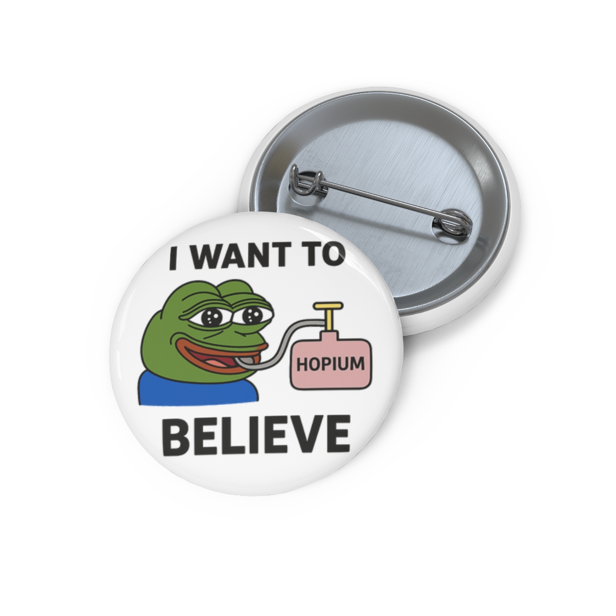 Hopium Peepo Frog Pin | Twitch Emote Button, Pepe Meme Badge, Gamer Lapel Pin