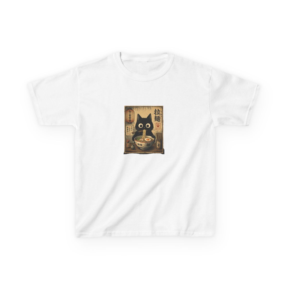 Kawaii Ramen Cat Retro Japanese Noodles T-Shirt