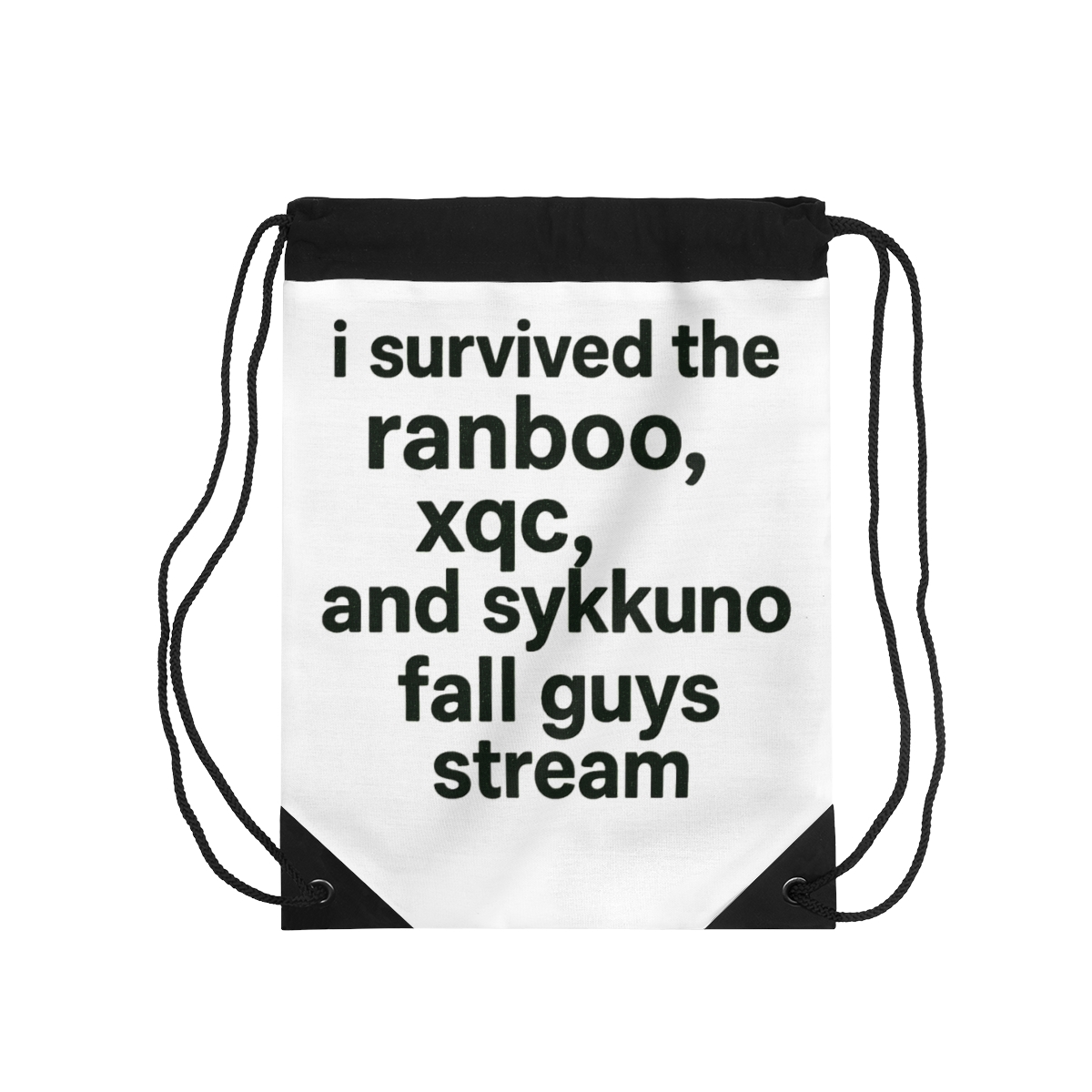 I Survived Ranboo xQc Sykkuno Fall Guys Bold Drawstring Bag - Gamer Survivor Gear