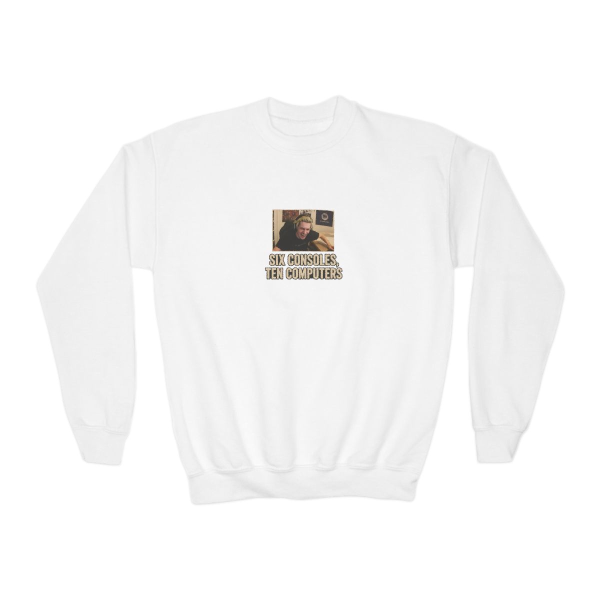 xQc Six Consoles Ten Computers | Gaming Sweatshirt, xQc Merch, Twitch Fan Gift (Kids)